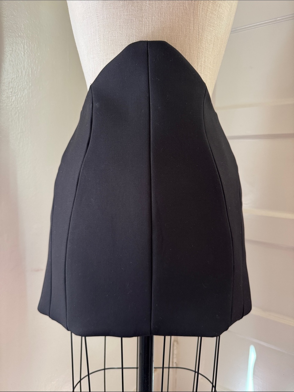 Zara Black Sculpted Panel Mini Skirt